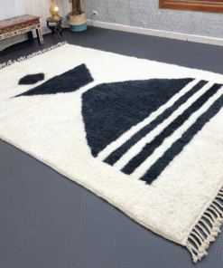 black and white rug