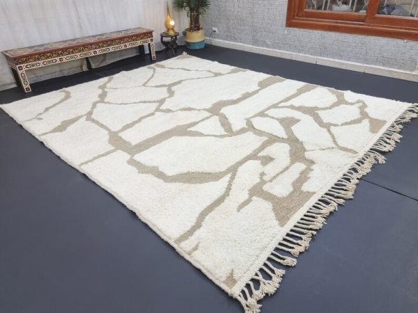 off white and tan Rug