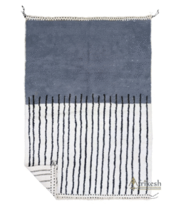 Steel Blue and White Rug
