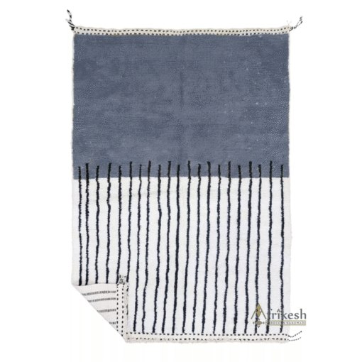 Steel Blue and White Rug