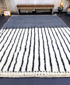 Steel Blue and White Rug