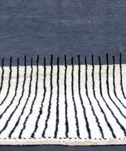 Steel Blue and White Rug