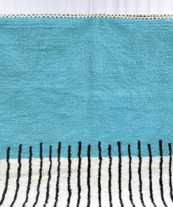 Aqua Blue and White Rug