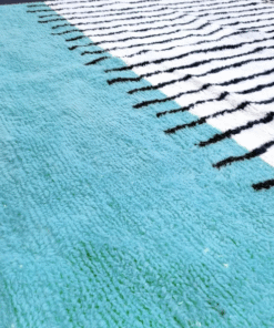 Aqua Blue and White Rug