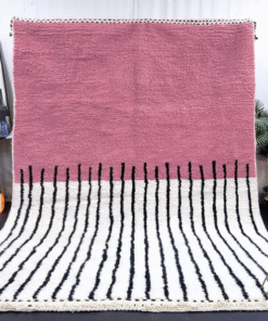 Pink and White Rug