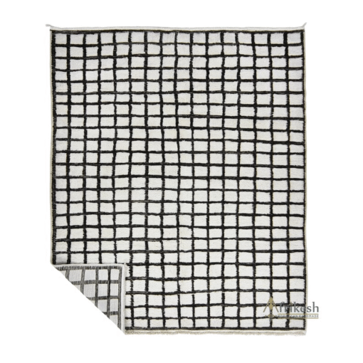 black and white rug