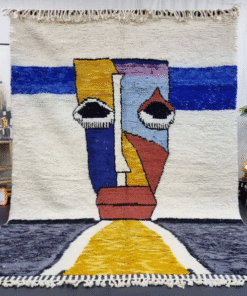 Mustard and White Rug