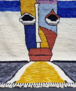 Mustard and White Rug