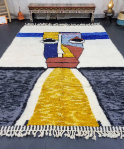 Mustard and White Rug
