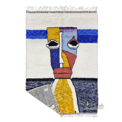 Mustard and White Rug