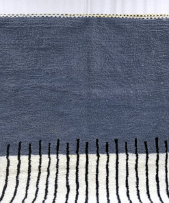 Steel Blue and White Rug