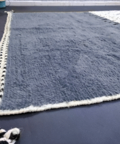 Steel Blue and White Rug