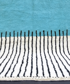 Aqua Blue and White Rug