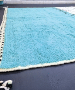 Aqua Blue and White Rug