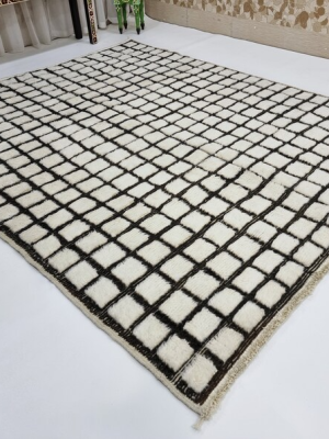 black and white rug