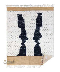 Dotted Beige and Black Rug