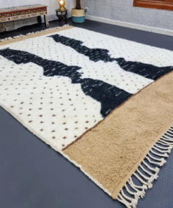 Dotted Beige and Black Rug