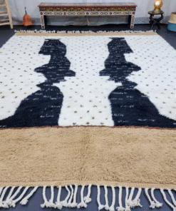 Dotted Beige and Black Rug