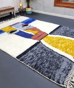 Mustard and White Rug