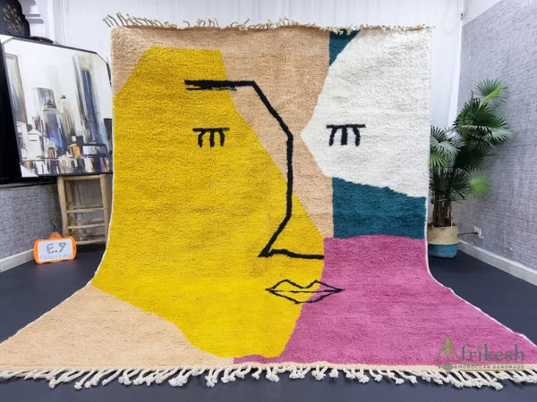 Unique Yellow and Purple Rug