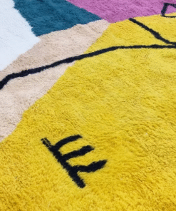 Unique Yellow and Purple Rug