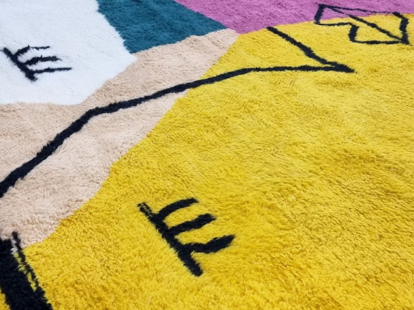 Unique Yellow and Purple Rug