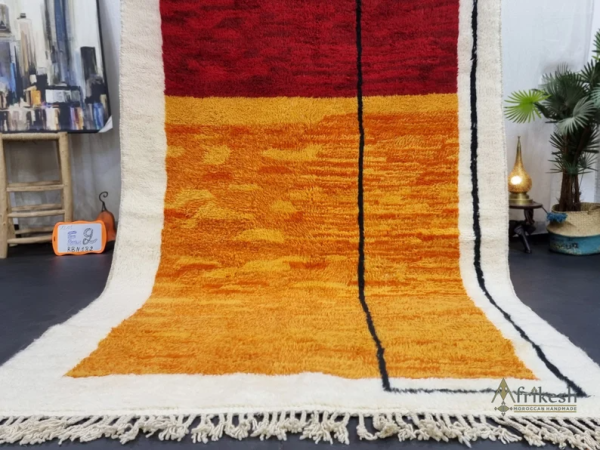 Unique Mustard and burgundy Rug