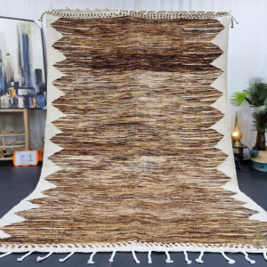 Flat Panel Brown and White Rug