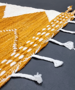 Flat Mustard and White Rug