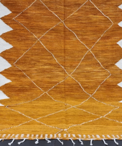 Flat Mustard and White Rug