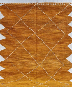 Flat Mustard and White Rug