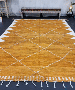 Flat Mustard and White Rug