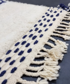 White And Dark Blue Rug