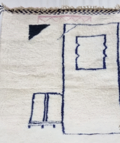 White And Dark Blue Rug