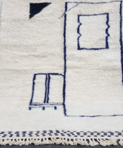 White And Dark Blue Rug