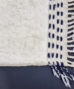 White And Dark Blue Rug
