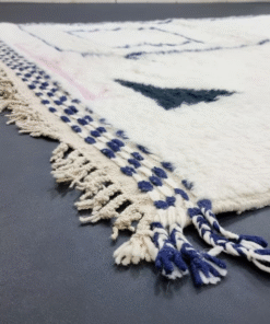 White And Dark Blue Rug