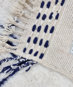 White And Dark Blue Rug