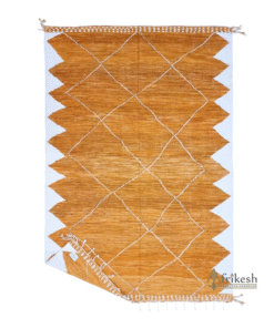 Flat Mustard and White Rug