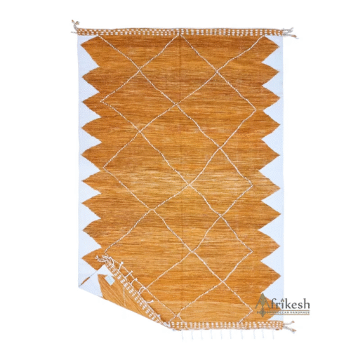 Flat Mustard and White Rug