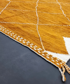 Flat Mustard and White Rug