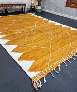 Flat Mustard and White Rug