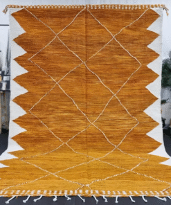 Flat Mustard and White Rug