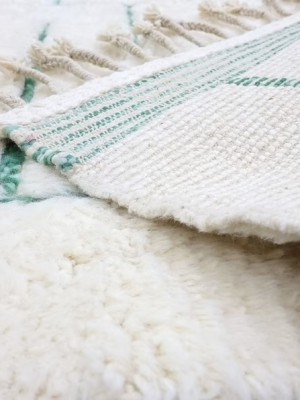 Unique White and Green Rug