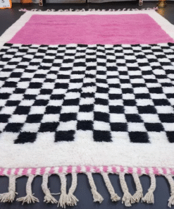Fuchsia Pink and Black Rug