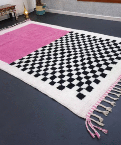 Fuchsia Pink and Black Rug