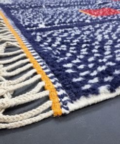 Unique Navy Blue and Red Rug