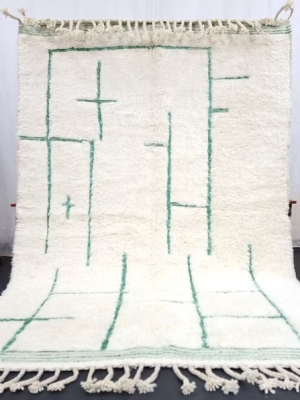 Unique White and Green Rug