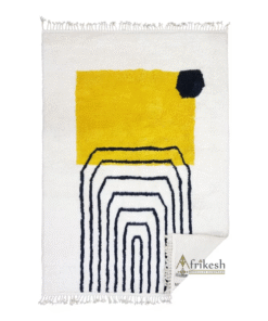 TANIA - Yellow and Black Rug - Beni Ourain Rug 6x9