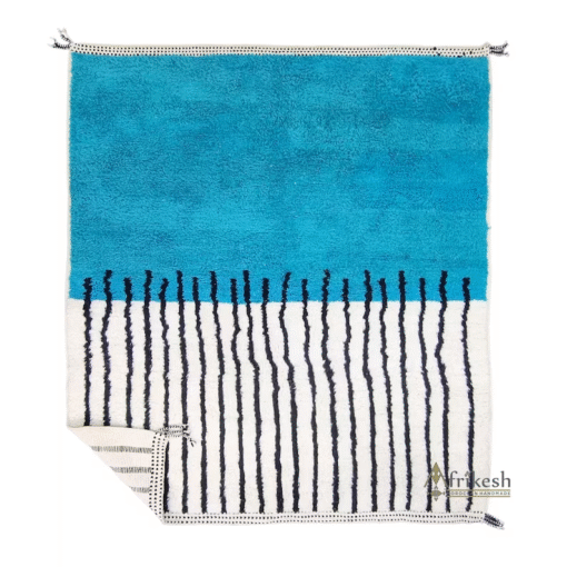 Teal Blue and Black Rug